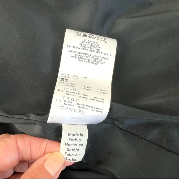 RED VALENTINO Wool Blend Multicolor Mid Length Double Breasted Pea Coat Sz 42 - Picture 16 of 16